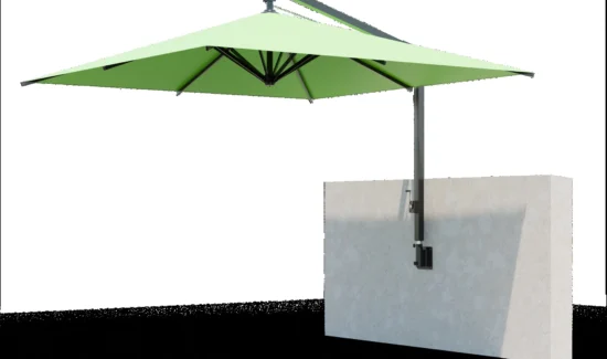 Moderner grüner Wandmontage-Sonnenschirm