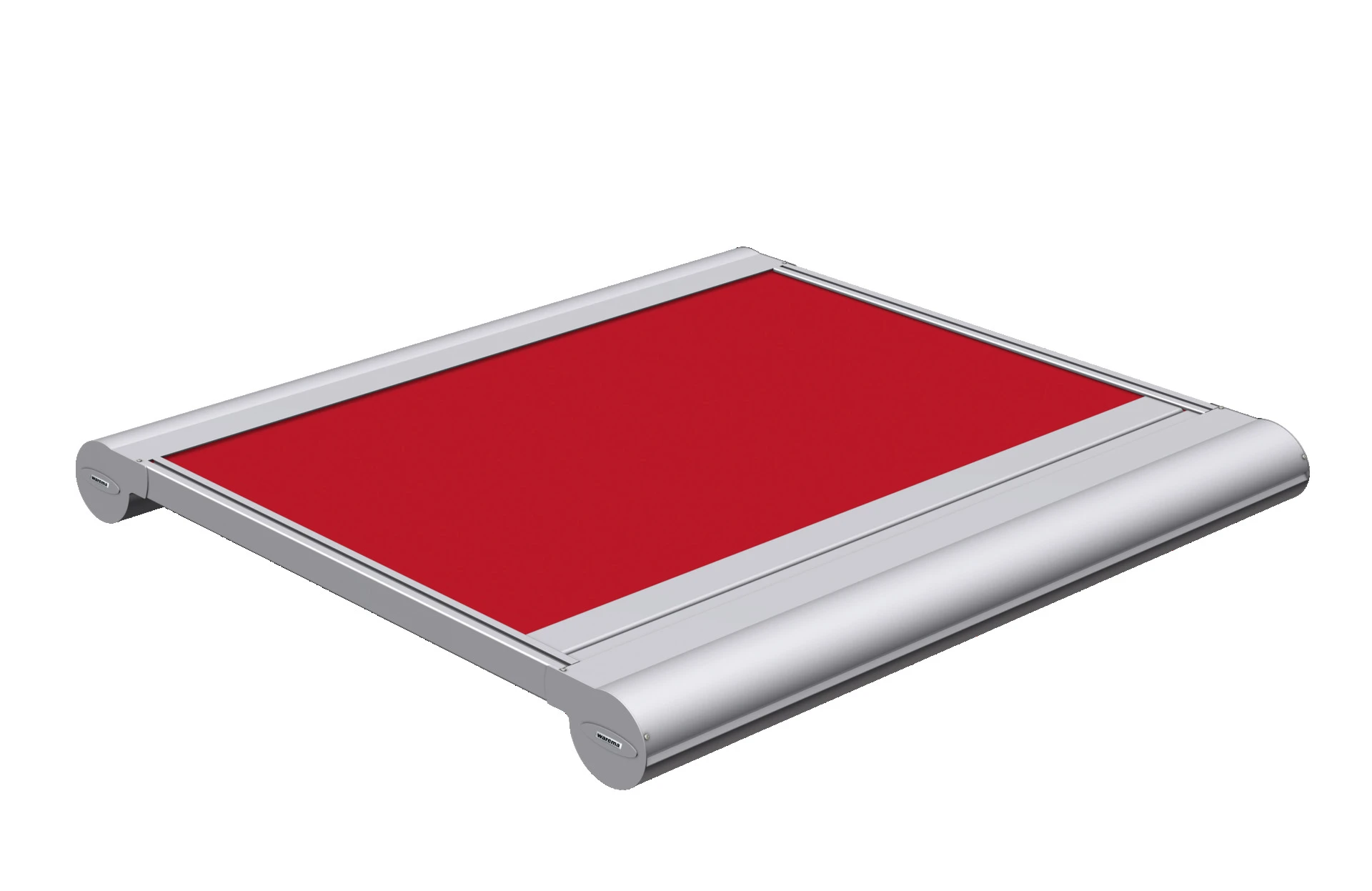 Markisen-Kassette mit rotem Tuch